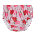 Durio Reusable Swim Diapers for Baby Toddler Newborn Washable Water Diapers for Swimming Beach Essentials A-Pink Strawberries 6-12 Months