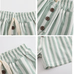 Ashmyova Classic Shorts for Boys Thin Cotton Stripe Elastics Waist Casual Summer Toddler Shorts Lightweight 2Pcs Size 6-12 Months