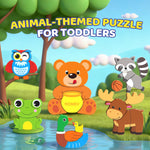 BenBen Wooden Puzzles for Toddlers 1-3, 6 Pack Animal Puzzles for Toddlers 2-4, Montessori Toys for 1 2 3 Year Old Boys Girls, Learning Educational Preschool Toys