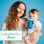 Infantino My 1st Tumbler – Adorable Miniature Tumbler with Leak-Resistant Straw and Toddler-Friendly Handle, Encourages Hydration, Easy to Clean, 9 fl. oz, Ocean