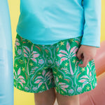 RUGGEDBUTTS Boys UPF50+ Stretch Neon Swim Trunks - Coconut Cabana, 3-6m