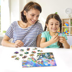 LELEMON Unicorn Puzzles for Kids Ages 4-8,60 Pieces Raibow Unicorns Cats Butterfly Jigsaw Puzzles in a Metal Box,Cute Raibow Unicornss Learning Educational Puzzles for Boys Girls