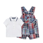 Little Me Clothes for Baby Boys' Patchwork Shotall Set, Plaid Patchwork, 9 Months