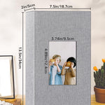 Artfeel Photo Album 4x6 with 300 Pockets,Slip-in Picture Albums,Linen Cover Memory Book with Front Window,White Page Vertical Photo Book for Wedding,Family,Anniversare,Baby,Vacation,Father's Day