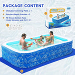 nflatable Swimming Pool for Kids and Adults- 118" x 68" x 22" Family Full-Sized Blow Up Pools for Kids-Thickened Durable Above Ground Swimming Pool Backyard Lawn, Summer Party Outdoor and Indoor