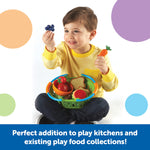 Learning Resources New Sprouts Healthy Foods Basket Bundle - 37 Pieces, Ages 18+ months Pretend Toddler Food, Healthy Play Food for Kids, Toddler Learning Toys