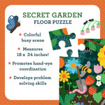 Petit Collage Floor Puzzle, Secret Garden, 24-Pieces – Large Puzzle for Kids, Completed Garden Puzzle Measures 18” x 24” – Makes a Great Gift Idea for Ages 3+
