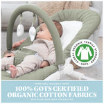 Baby Delight Aura | Deluxe Portable Rocker & Seat for Infants | Soothing Vibration & Sounds | Baby Rocker | Quilted Organic Sage