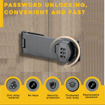 VIDYSUFYR Password Rotary Hasp Locks, 2 Pack Door Security Slide Latch Lock,Black Digit Combination Lock for Small Doors, Cabinets, Barn Door, Bathroom, Outdoor, Garage, Garden