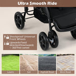 INFANS Double Stroller, Foldable Baby Tandem Stroller with Djustable Backrest Canopy Footrest, 5-Point Harness, Storage Basket, Convertible Compact Twin Stroller for Infants and Toddlers