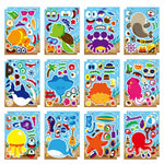 24 Sheets Make-a-face Stickers, Make Your Own Ice Cream Mix and Match Sticker Sheets DIY Summer Ice Cream Stickers for Kids Party Favors Activities