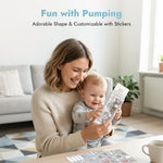 Papablic Glass Breastmilk Pitcher, Baby-Safe Milk Storage Bottles for Breastfeeding & Pumping, Reusable Milk Juice Beverages Container for Fridge, No Leak, BPA Free, 17 oz (2 Packs)