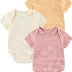 ZAVBABY Newborn Baby Girls Bodysuits Short Sleeve Summer Infant Girl Clothes 3-6 Month