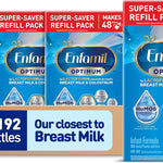 Enfamil Optimum Baby Formula, Our Closest Formula to Breast Milk, Immune-Supporting Lactoferrin also found in Breast Milk, Brain-Building DHA, 30 Oz, Pack of 4