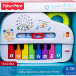 Fisher-Price Baby Toy Laugh & Learn Silly Sounds Light-Up Piano Musical Instrument with Learning Songs for Infants Ages 6+ Months