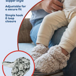 Fruit of the Loom Cozy Thermal Wrap Booties with Non-Slip Grips for Baby & Toddler Girls, Boys, Unisex - Midnight (12-18 Months)