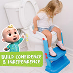 Cocomelon 1st Training Seat Step Up Potty, Upgrade Toddler Toilet Training Seat for Kids Boys Girls, 2 in 1 Potty Training Toilet, Splash Guard Anti-Slip Pad Step Stool