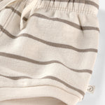 Little Planet by Carter's Boy 2-piece Shorts Set made with Organic Cotton, Beige Stripes, 5T