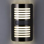 GE Enbrighten LED Motion Sensor Night Light, Motion-Select 25ft Detection, Plug-in, 40 Lumens, Dusk-to-Dawn, Ideal Nightlight for Bedroom, Bathroom, 37299, Brushed Nickel Louver, 1 Pack