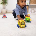 Melissa & Doug Pull-Back Construction Vehicles - Soft Baby Toy Play Set of 4 Vehicles