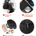 Skip Hop Diaper Bag Backpack: Forma, Multi-Function Baby Travel Bag with Changing Pad & Stroller Attachment, Sage