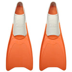 Flow Premium Rubber Long Fins for Swim and Lap Training - Youth Sizes for Kids, Young Men, and Women (XXS 1-3 (Orange))