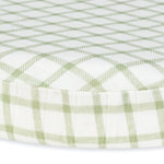 Under The Nile Organic Cotton Muslin - Bassinet Sheet - Sage Windowpane, 26" x 18"
