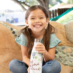 Chicco Stainless Steel Kids Water Bottle 4+ Years, 17oz Insulated Travel Bottle with Leak-Proof Twist Lid, Sweat-Free Design, Slim Size, BPA-Free, Sloth