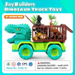 JoyBuilders 18 in 1 Dinosaur Toys for Kids 3-5, Dinosaur Truck Toys for Kids with 2 Pull Back Cars, 8 Dino Figures, Dinosaur Toys for Boys and Girls, Birthday Party Favors&Christmas Presents for Kids