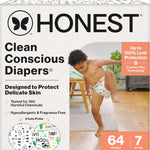 The Honest Company Clean Conscious Diapers for Delicate Skin | Up to 100% Leakproof | Hypoallergenic, Fragrance Free | Gender Neutral | Club Box, Size 1 (8-14 lbs), 78 Count (Prints May Vary)
