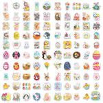 Holographic Easter Stickers for Kids, 100PCS Egg Bunny Stickers for Kids -Easter Egg Stuffers - Vinyl EasterEgg Games Crafts Activities Party Favors Basket Stuffers - Kids Gifts for Boys Girls