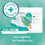 Pampers Baby Wipes Aqua Pure, 99% Water Based Wipes, Hypoallergenic and Unscented Infant Wipe, 336 Total (6 Flip-Top Packs)
