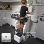 Step2 Mobile Helper, Toddler Step Stool & Tower Stand, Adjustable Height & Built-in Storage, Non-Slip Feet, Includes Safety Bar, Easy Wipe Down, for Kids 1.5+ Years Old