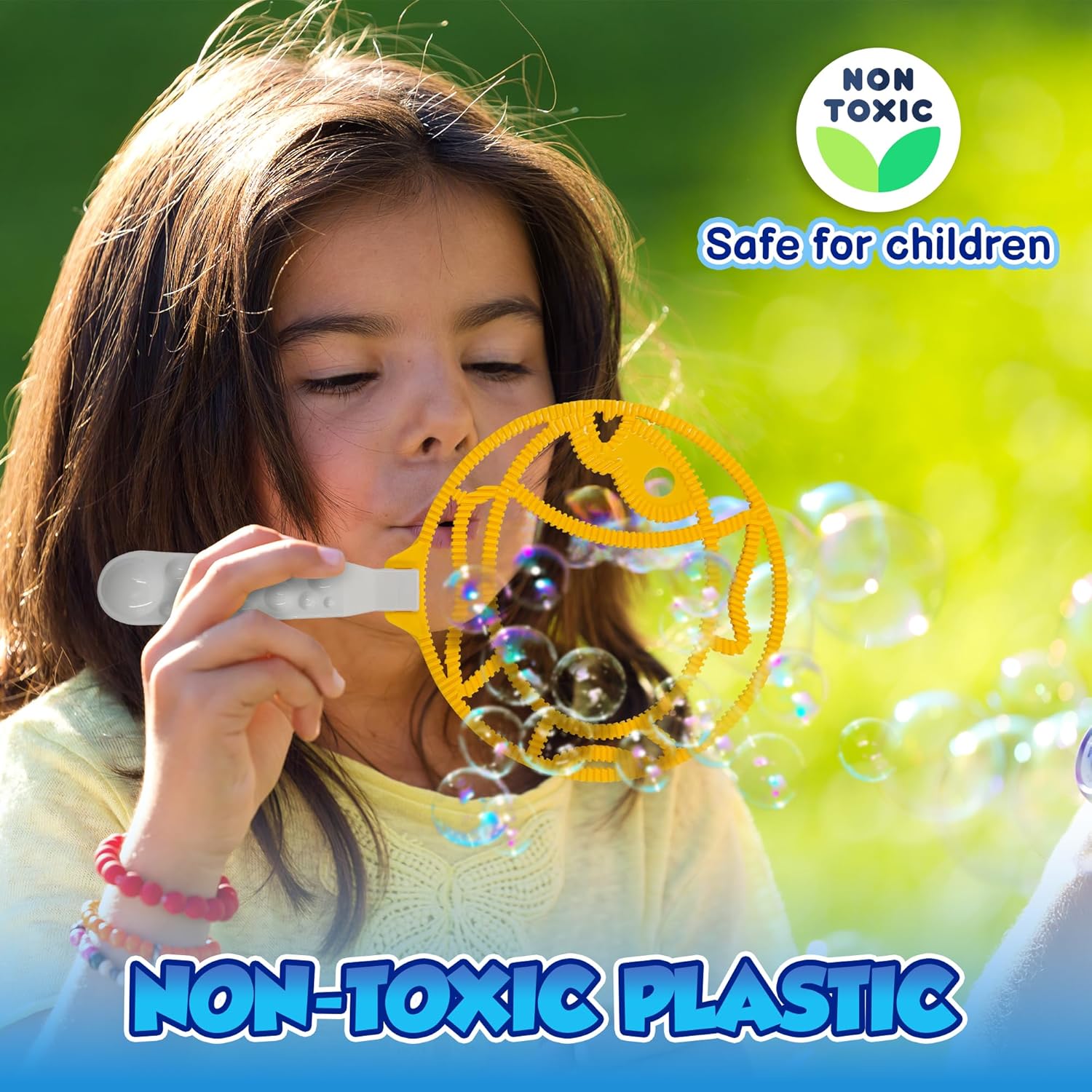 Giant Bubble Wands, Bubble Toys, Large Blowing Rings, Variety Shapes Set for Big Soap Bubbles, Includes Huge Bubble Mix Solution Kit 11 Pack, Summer Party, Park Beach Fun Activities