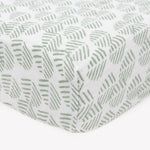 Little Unicorn Premium Crib Sheet | Breathable & Super-Soft Muslin Fabric (Leaf Motif)
