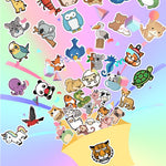 100 Pcs Animal Stickers for Kids, Cute Water Bottle Stickers for Kids Waterproof, Vinyl Laptop Kid Sticker Pack, Kid Classroom Prizes for Elementary Students