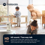 Motorola Nursery Audio Baby Monitor Dual Room HD, 1500ft Range, Night Light, 2-Way Audio, No WiFi Audio Only with Parent Unit & 2 Monitors, PIP15
