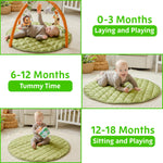 SnapPea Baby Activity Mat. Jungle Baby Play Gym Mat, Tummy Time Mat with 8 Baby Toys and Handle. Non Slip, Soft 37in Baby Play Mat. Portable Baby Gym, Infant Floor Playmat for Playroom, Nursery