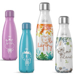 Chicco Stainless Steel Kids Water Bottle 4+ Years, 12oz Insulated Travel Bottle with Leak-Proof Twist Lid, Sweat-Free Design, Slim Size, BPA-Free, Teal