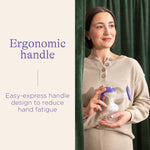 Lansinoh Manual Breast Pump, Breast Feeding Hand Pump with Comfortable Flange, Includes 5oz Baby Bottle with Slow Flow Nipple, Breastfeeding Essentials
