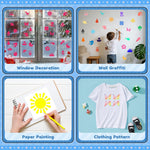 36PCS Stencils for Kids, Drawing Stencils for Painting Crafts Reusable Washable Large Art Paint Stencil Primary Shape Template for Fabric Wall Paper