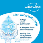 WaterWipes Sensitive+ Baby & Toddler Wipes, 3-In-1 Cleans, Cares, Protects, 99.9% Water, Textured Clean, Unscented & Hypoallergenic, 1080 Count (18 Packs)