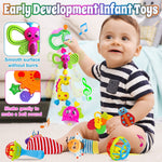 Baby Rattles 0-6 Months - 17 Pcs Baby Rattle Toys Set Infant Toys for 0-3 Months Baby Toys 3-6 Months Newborn Toys with Teething and Wrist Socks Rattle for 0 1 2 3 4 5 6 7 10 12 Month Babies Boy Girl