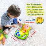 AMINFUN Baby Piano Drum 6-12 Months Toy, Caterpillar Piano Keyboard Drum Light Up Sound Musical Toy, Learning Educational Interactive Infant Toddler 12-24 Months Gift