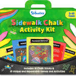 Skillmatics Sidewalk Chalk Activity Kit - Creative Outdoor Fun with 18 Washable Chalk Sticks, 15 Activities & Games for Kids, Gifts for Boys & Girls Ages 3, 4, 5, 6, 7, 8, 9, 10