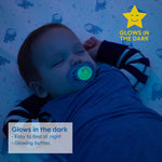 MAM Original Baby Pacifiers 0-6 Months, Binky for Newborn Babies, BPA-Free Skin Soft Silicone Nipple, Glows in The Dark, Developed with Medical Experts, 4 Count, Made in Europe