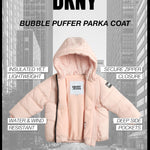 DKNY Infant Toddler Baby Girls' Winter Jacket - Fleece Lined Quilted Bubble Puffer Parka Coat for Girls (Sizes:12M-4T), Size 18 Months, Pink/Blush