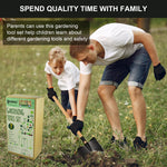POMIKU Kids Rake and Shovel Sets, 7PCS Child Metal Gardening Tools for Real Digging-Great for Garden, Yard, Sandbox, Lawn, Camping Play, Outdoor Toys for Ages 2-4, 5-7 Years Old