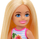 Barbie Chelsea Small Doll Featuring Swimsuit with Stripes & Floral Print, Blonde Hair & Blue Eyes