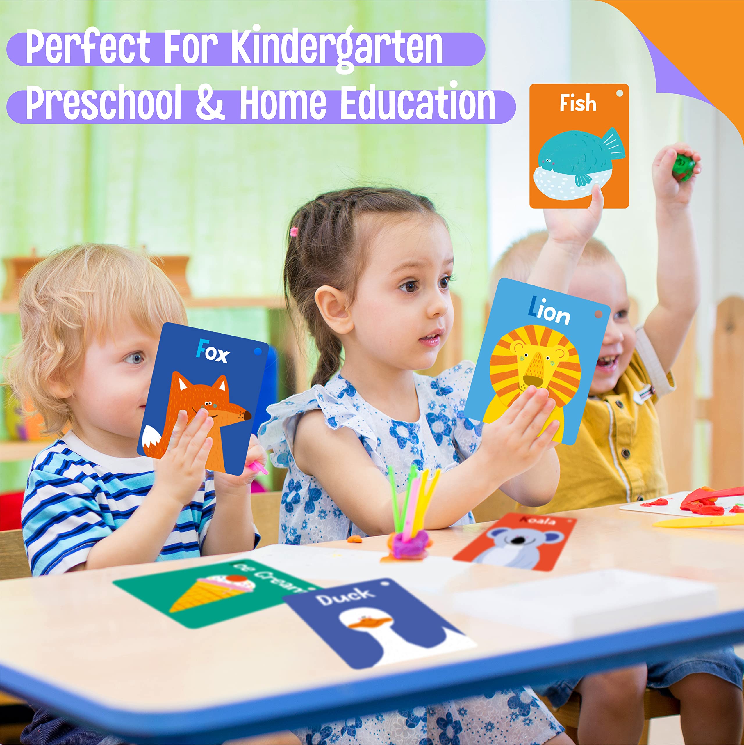 50 PCS Kid First Cognitive Flashcards,Double Sided Printed ...